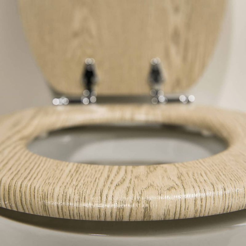 Casa si Gradina/Sanitare/Obiecte sanitare/Vase de toaleta - Tiger Capac WC cu inchidere silentioasa Scaffold, maro, MDF 252022546 - Infinity.ro