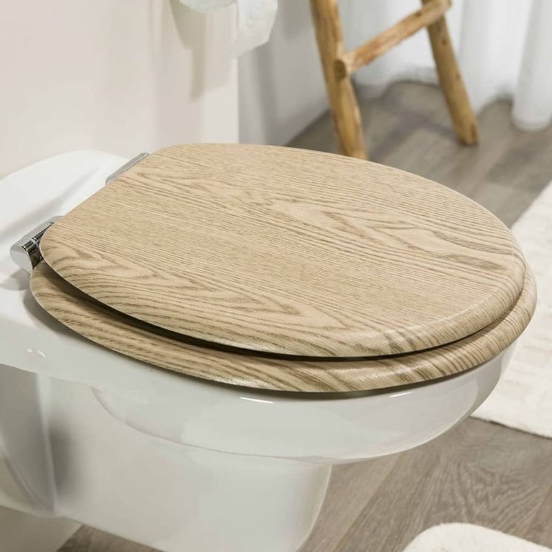 Casa si Gradina/Sanitare/Obiecte sanitare/Vase de toaleta - Tiger Capac WC cu inchidere silentioasa Scaffold, maro, MDF 252022546 - Infinity.ro