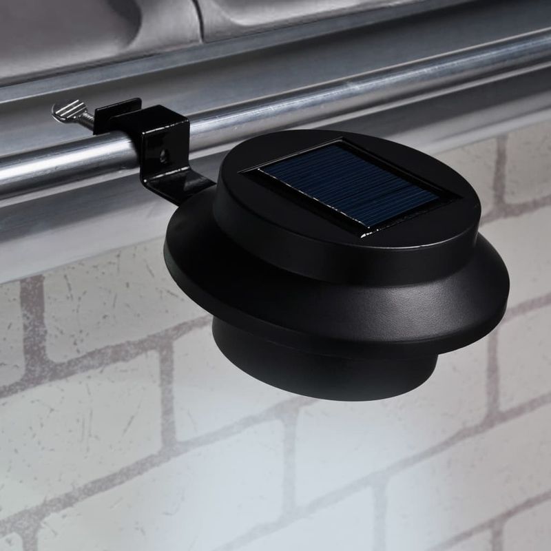 Casa si Gradina/Corpuri si surse de iluminat/Iluminat exterior/Lampi solare - HI Lampa lumina solara LED pentru jgheab, 2 buc., negru - Infinity.ro