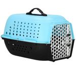 Petshop - Accesorii petshop - Culcusuri si custi - Genti si articole transport - Geanta pentru transport caine/pisica, Springos, albastru si negru, plastic, max 7 Kg, 48 x 33 x 28 cm - Infinity.ro