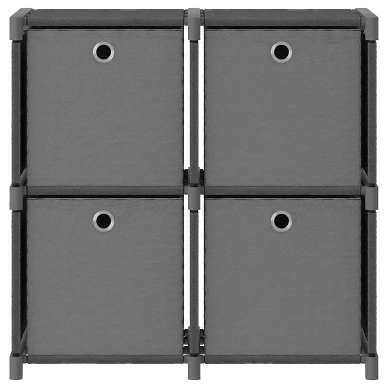 Casa si Gradina - Mobilier - Biblioteci si rafturi - Biblioteci - Raft 4 cuburi cu cutii, gri, 69x30x72,5 cm, material textil - Infinity.ro