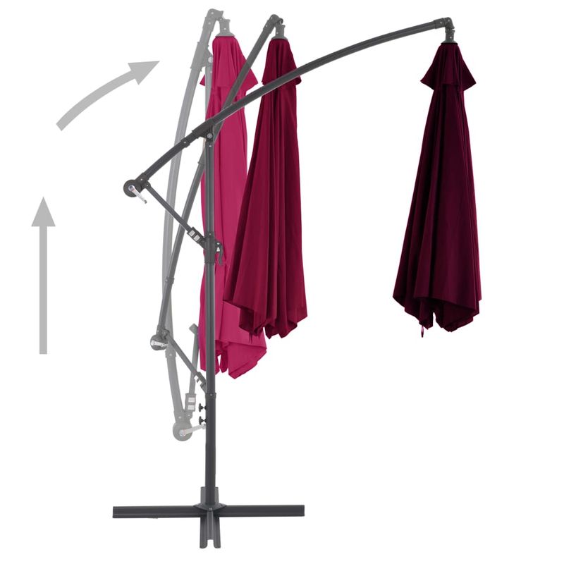 Casa si Gradina - Gradina si terasa - Umbrele si pavilioane - Umbrele - Umbrela suspendata cu stalp de aluminiu, rosu bordo, 300 cm - Infinity.ro