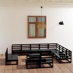 Casa si Gradina - Gradina si terasa - Mobilier exterior - Seturi mobila gradina - Set mobilier de gradina, 13 piese, negru, lemn masiv de pin - Infinity.ro