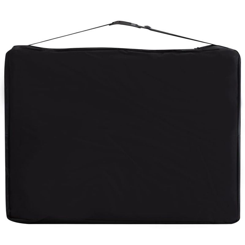 Ingrijire personala si Cosmetice - Sanatate si wellness - Articole wellness - Fotolii de masaj - Masa pliabila de masaj, 4 zone, negru si roz, aluminiu - Infinity.ro