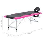 Ingrijire personala si Cosmetice - Sanatate si wellness - Articole wellness - Fotolii de masaj - Masa pliabila de masaj, 4 zone, negru si roz, aluminiu - Infinity.ro