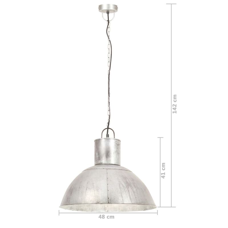 Casa si Gradina - Corpuri si surse de iluminat - Veioze si lampi - Lampi de veghe - Lampa suspendata, 25 W, argintiu, rotund, 48 cm, E27 - Infinity.ro