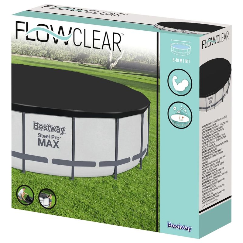 Casa si Gradina/Constructii/Scari si accesorii interioare/Alte accesorii pentru piscine - Bestway Prelata de piscina Fast Set Flowclear, 555 cm - Infinity.ro