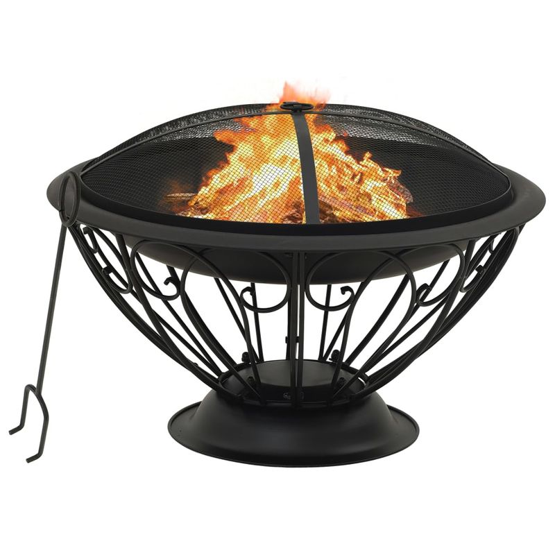 Casa si Gradina/Termice/Sobe, Seminee si accesorii/Seminee - Vatra de foc cu vatrai, 75 cm, otel, XXL - Infinity.ro
