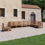 Casa si Gradina - Gradina si terasa - Mobilier exterior - Seturi mobila gradina - Set mobilier de gradina, 8 piese, maro miere, lemn masiv de pin - Infinity.ro