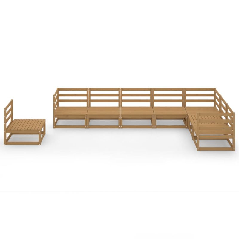 Casa si Gradina - Gradina si terasa - Mobilier exterior - Seturi mobila gradina - Set mobilier de gradina, 8 piese, maro miere, lemn masiv de pin - Infinity.ro