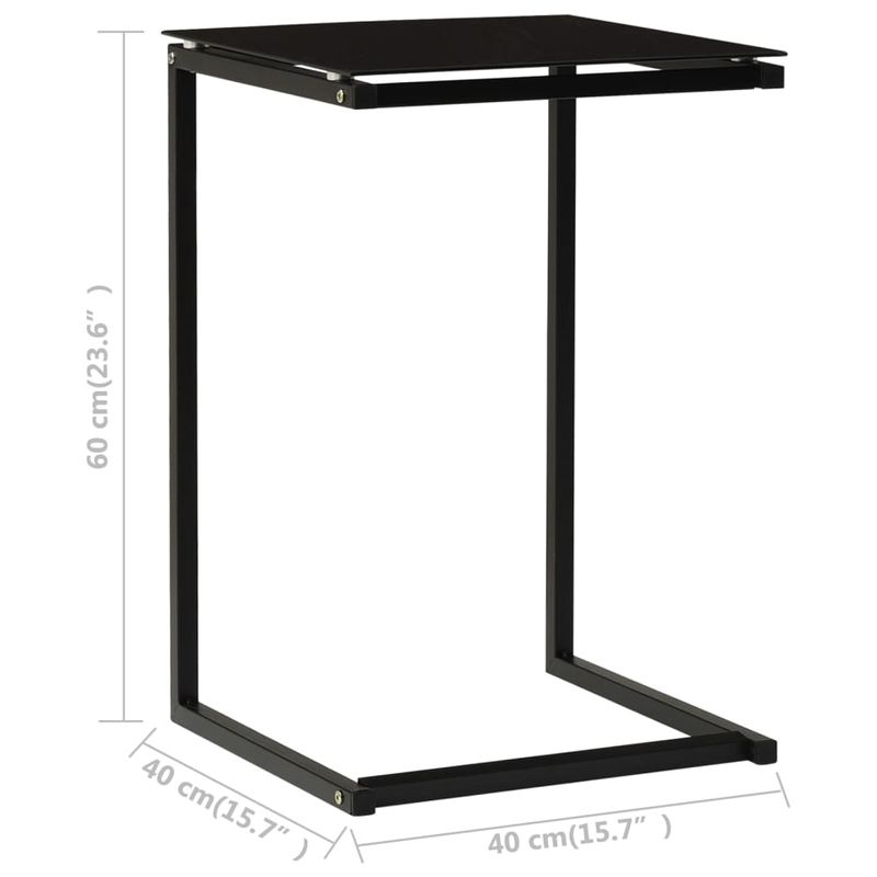 Casa si Gradina - Mobilier - Mese si birouri - Mese living - Masa laterala, negru, 40x40x60 cm, sticla securizata - Infinity.ro