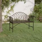 Casa si Gradina - Gradina si terasa - Mobilier exterior - Bancute de gradina - Banca de gradina cu 2 locuri, negru, 128 cm, otel - Infinity.ro