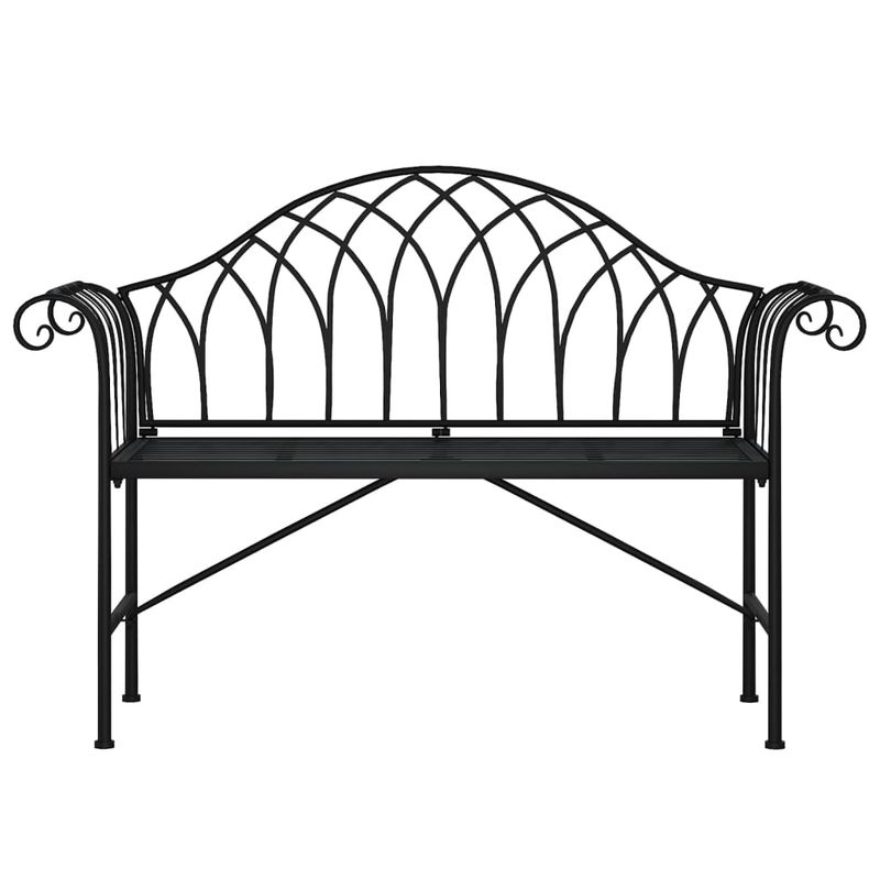 Casa si Gradina - Gradina si terasa - Mobilier exterior - Bancute de gradina - Banca de gradina cu 2 locuri, negru, 128 cm, otel - Infinity.ro