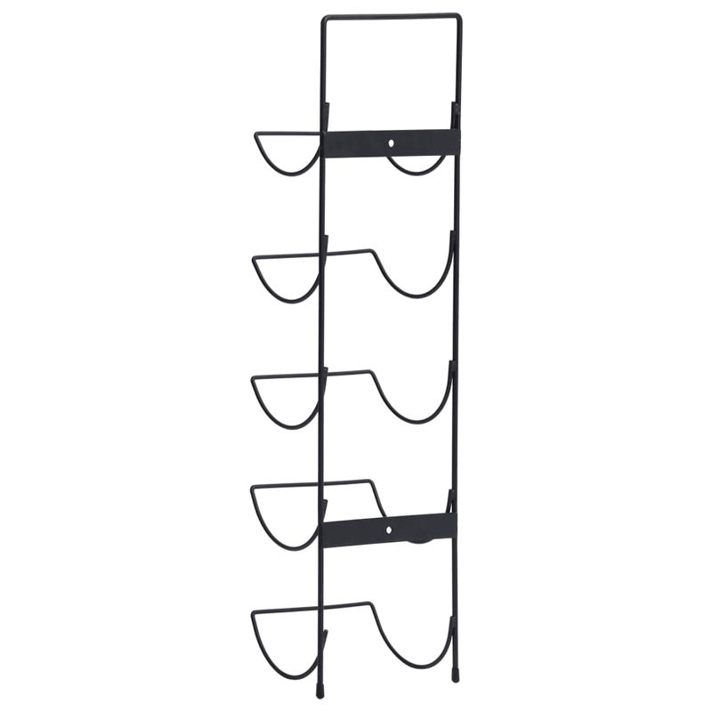 Casa si Gradina - Bucatarie si vesela - Accesorii bar - Suporturi bauturi - Suport sticle de vin montat pe perete, 5 sticle, negru, fier - Infinity.ro