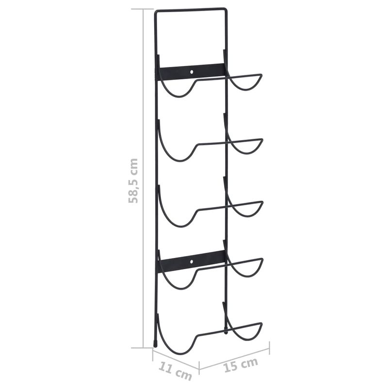 Casa si Gradina - Bucatarie si vesela - Accesorii bar - Suporturi bauturi - Suport sticle de vin montat pe perete, 5 sticle, negru, fier - Infinity.ro