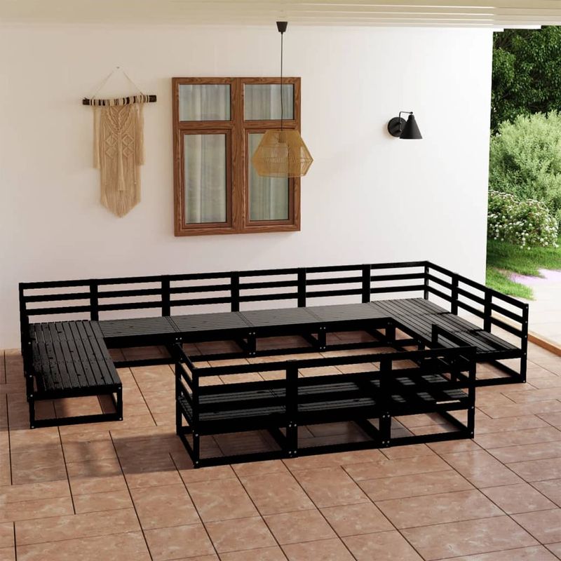 Casa si Gradina - Gradina si terasa - Mobilier exterior - Seturi mobila gradina - Set mobilier de gradina, 13 piese, lemn masiv de pin - Infinity.ro