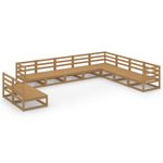 Casa si Gradina - Gradina si terasa - Mobilier exterior - Seturi mobila gradina - Set mobilier de gradina, 10 piese, maro miere, lemn masiv pin - Infinity.ro