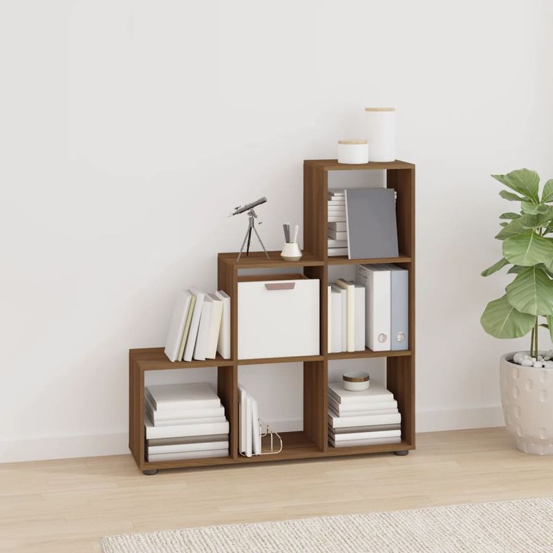 Casa si Gradina - Mobilier - Biblioteci si rafturi - Biblioteci - Biblioteca in trepte, stejar maro, 107 cm, lemn compozit - Infinity.ro