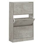 Casa si Gradina - Mobilier - Organizare si depozitare - Organizator incaltaminte - Pantofar, gri beton, 63x24x103 cm, lemn compozit - Infinity.ro