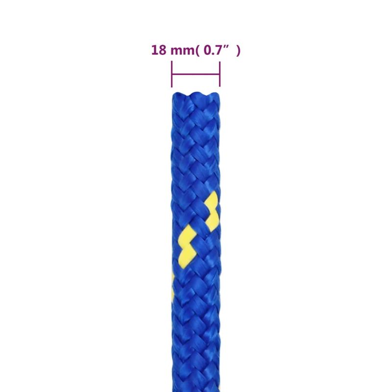 Casa si Gradina - Constructii - Feronerie si accesorii - Sfoara si lanturi - Franghie de barca, albastru, 18 mm, 100 m, polipropilena - Infinity.ro