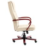 Casa si Gradina/Mobilier/Scaune si fotolii/Scaune - Scaun de birou, crem, piele naturala - Infinity.ro