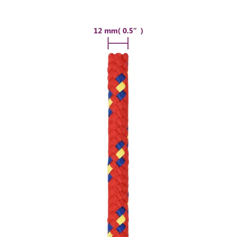 Casa si Gradina - Constructii - Feronerie si accesorii - Sfoara si lanturi - Franghie de barca, rosu, 12 mm, 100 m, polipropilena - Infinity.ro