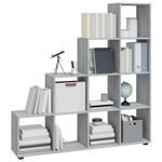 Casa si Gradina - Mobilier - Biblioteci si rafturi - Biblioteci - Biblioteca in trepte, gri sonoma, 142 cm, lemn compozit - Infinity.ro