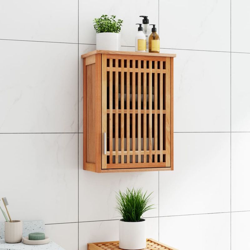 Casa si Gradina - Mobilier - Dulapuri si sifoniere - Dulapuri - Dulap de baie montat pe perete, 42x23x60 cm, lemn masiv de nuc - Infinity.ro