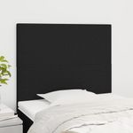 Casa si Gradina - Mobilier - Paturi si accesorii - Accesorii paturi - Tablii de pat, 2 buc, negru, 90x5x78/88 cm, textil - Infinity.ro