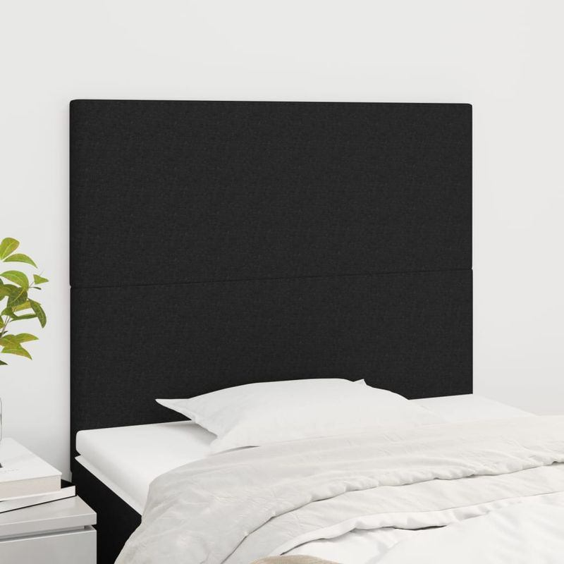Casa si Gradina - Mobilier - Paturi si accesorii - Accesorii paturi - Tablii de pat, 2 buc, negru, 90x5x78/88 cm, textil - Infinity.ro