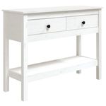 Casa si Gradina - Mobilier - Comode si corpuri - Console - Masa consola, alb, 100x35x75 cm, lemn masiv de pin - Infinity.ro