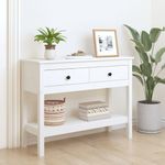 Casa si Gradina - Mobilier - Comode si corpuri - Console - Masa consola, alb, 100x35x75 cm, lemn masiv de pin - Infinity.ro