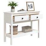 Casa si Gradina - Mobilier - Comode si corpuri - Console - Masa consola, alb, 100x35x75 cm, lemn masiv de pin - Infinity.ro