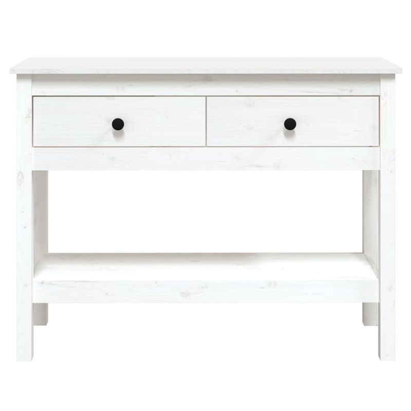 Casa si Gradina - Mobilier - Comode si corpuri - Console - Masa consola, alb, 100x35x75 cm, lemn masiv de pin - Infinity.ro