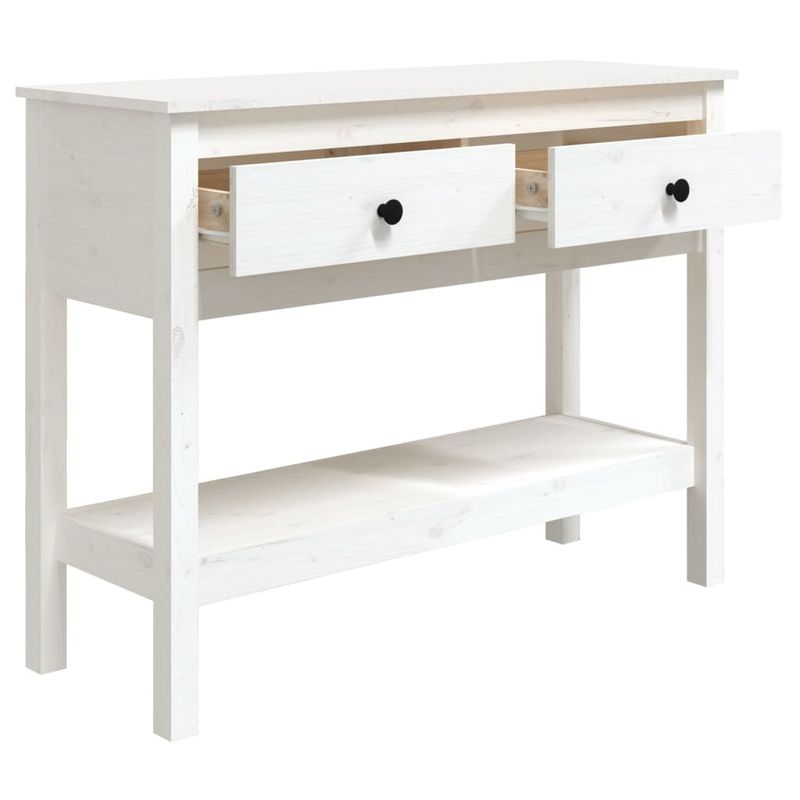 Casa si Gradina - Mobilier - Comode si corpuri - Console - Masa consola, alb, 100x35x75 cm, lemn masiv de pin - Infinity.ro