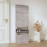 Casa si Gradina - Mobilier - Organizare si depozitare - Organizator incaltaminte - Pantofar, gri beton, 59x17x169 cm, lemn compozit - Infinity.ro