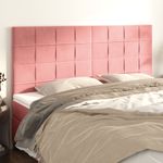 Casa si Gradina - Mobilier - Paturi si accesorii - Accesorii paturi - Tablii de pat, 4 buc, roz, 100x5x78/88 cm, catifea - Infinity.ro