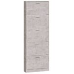 Casa si Gradina - Mobilier - Organizare si depozitare - Organizator incaltaminte - Pantofar, gri beton, 59x17x169 cm, lemn compozit - Infinity.ro