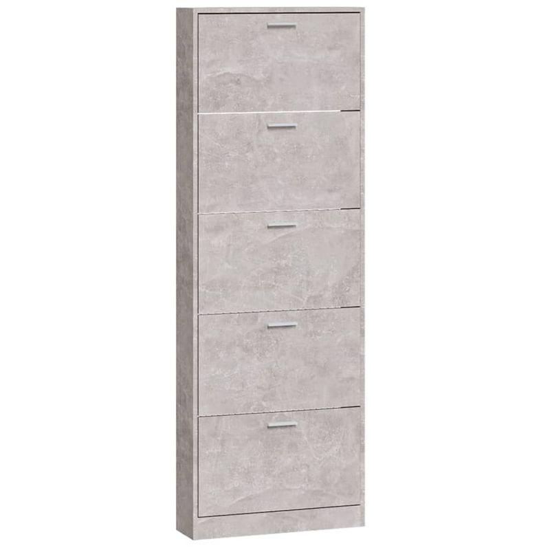 Casa si Gradina - Mobilier - Organizare si depozitare - Organizator incaltaminte - Pantofar, gri beton, 59x17x169 cm, lemn compozit - Infinity.ro