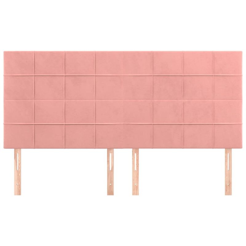 Casa si Gradina - Mobilier - Paturi si accesorii - Accesorii paturi - Tablii de pat, 4 buc, roz, 100x5x78/88 cm, catifea - Infinity.ro
