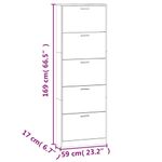Casa si Gradina - Mobilier - Organizare si depozitare - Organizator incaltaminte - Pantofar, gri beton, 59x17x169 cm, lemn compozit - Infinity.ro