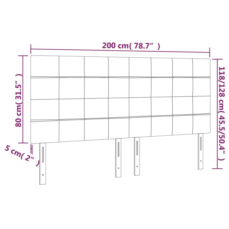 Casa si Gradina - Mobilier - Paturi si accesorii - Accesorii paturi - Tablii de pat, 4 buc, roz, 100x5x78/88 cm, catifea - Infinity.ro