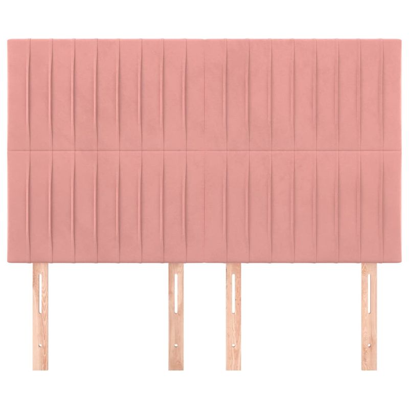 Casa si Gradina - Mobilier - Paturi si accesorii - Accesorii paturi - Tablii de pat, 4 buc, roz, 72x5x78/88 cm, catifea - Infinity.ro