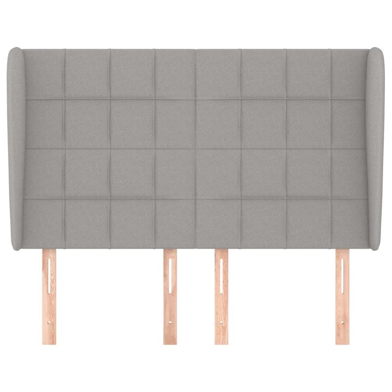 Casa si Gradina - Mobilier - Paturi si accesorii - Accesorii paturi - Tablie de pat cu aripioare gri deschis 147x23x118/128 cm textil - Infinity.ro