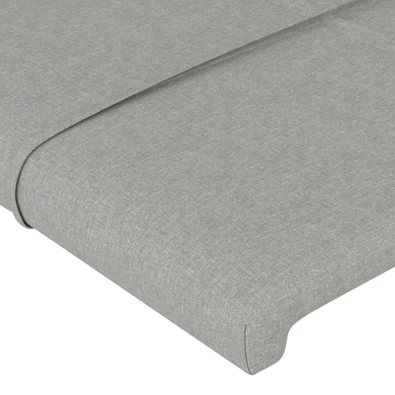 Casa si Gradina - Mobilier - Paturi si accesorii - Accesorii paturi - Tablie de pat cu aripioare gri deschis 147x23x118/128 cm textil - Infinity.ro