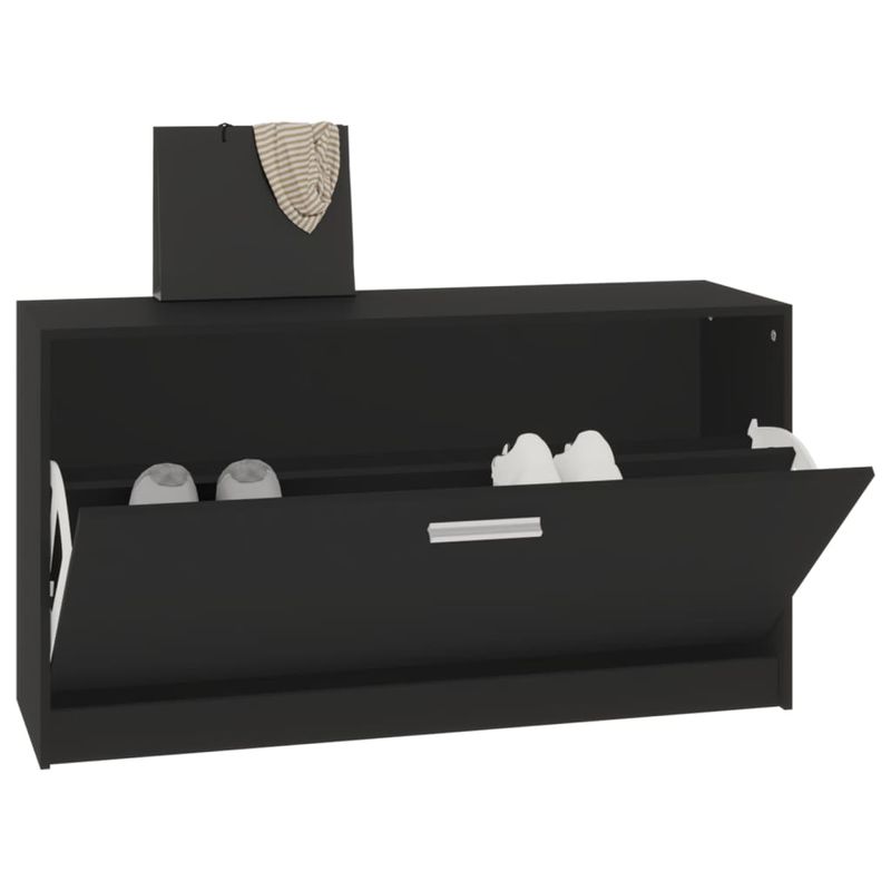 Casa si Gradina - Mobilier - Organizare si depozitare - Organizator incaltaminte - Bancheta pantofar, negru, 80x24x45 cm, lemn prelucrat - Infinity.ro