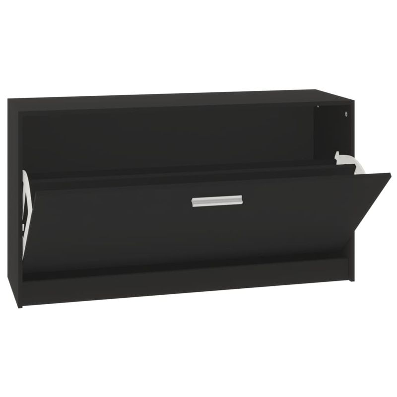 Casa si Gradina - Mobilier - Organizare si depozitare - Organizator incaltaminte - Bancheta pantofar, negru, 80x24x45 cm, lemn prelucrat - Infinity.ro