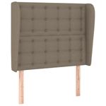 Casa si Gradina - Mobilier - Paturi si accesorii - Accesorii paturi - Tablie de pat cu aripioare gri taupe 83x23x118/128 cm textil - Infinity.ro