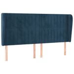 Casa si Gradina - Mobilier - Paturi si accesorii - Accesorii paturi - Tablie pat cu urechi albastru inchis 183x23x118/128 cm catifea - Infinity.ro
