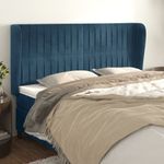Casa si Gradina - Mobilier - Paturi si accesorii - Accesorii paturi - Tablie pat cu urechi albastru inchis 183x23x118/128 cm catifea - Infinity.ro